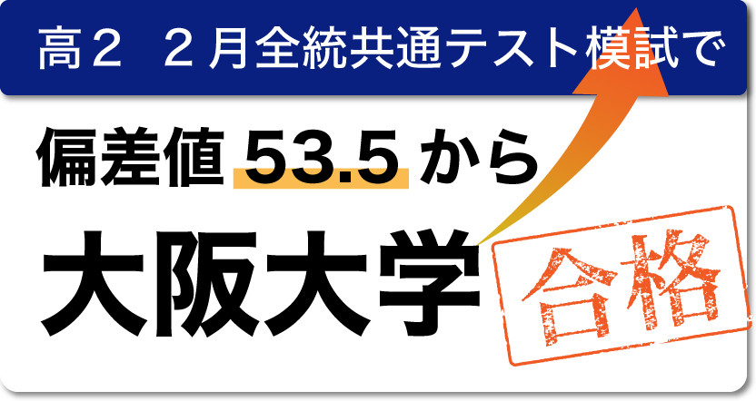 高2 2月全統共通テスト模試で偏差値53.5から大阪大学合格。