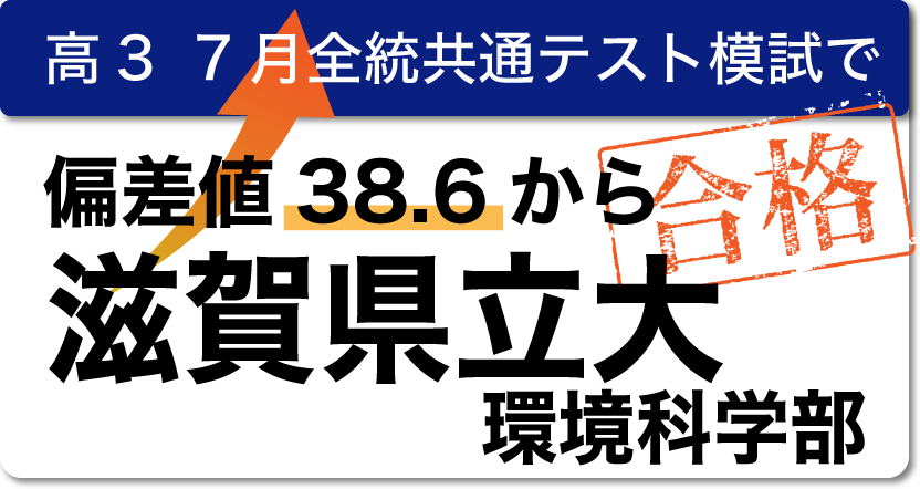 高3 7月全統共通テスト模試で偏差値38.6から滋賀県立大学環境科学部合格。