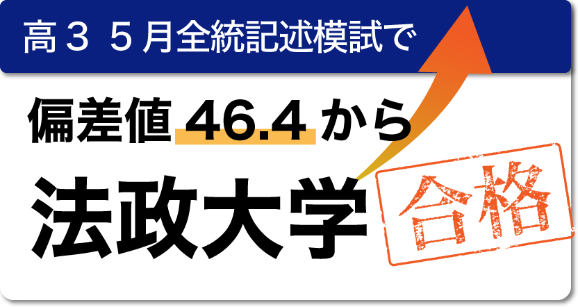 高3 5月全統記述模試で偏差値46.4から法政大学合格。