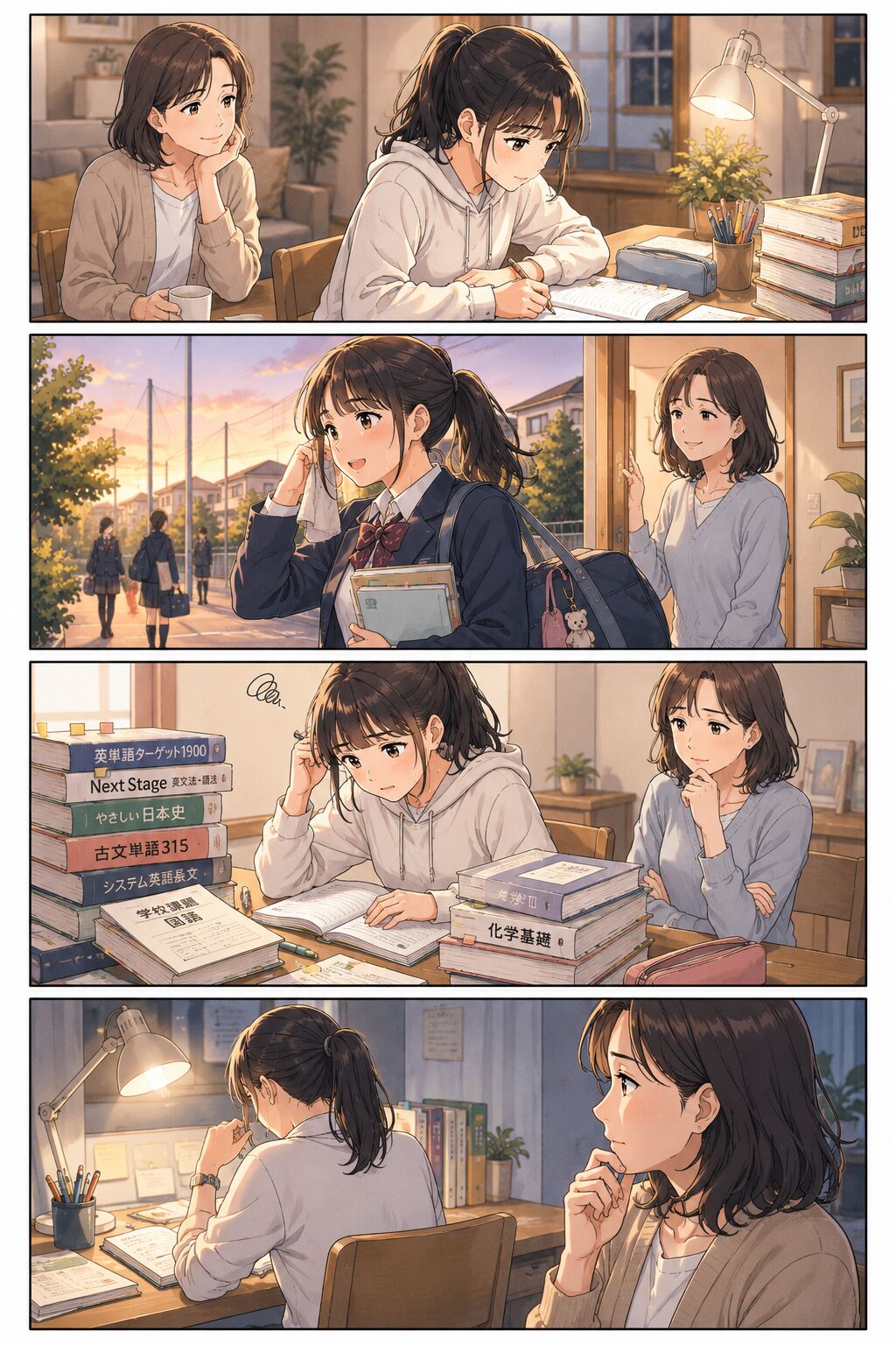 頑張っているのに結果が出ない受験生と保護者の漫画