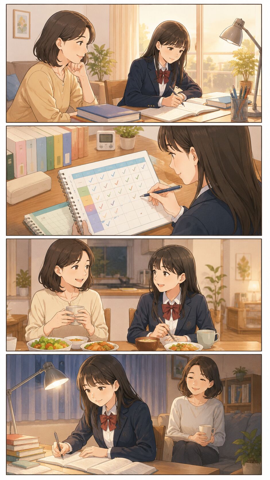 受験戦略で親子の不安が安心に変わる漫画