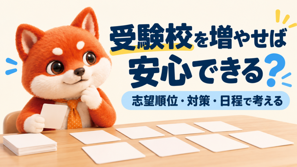 受験校を志望順位・対策・日程から決める