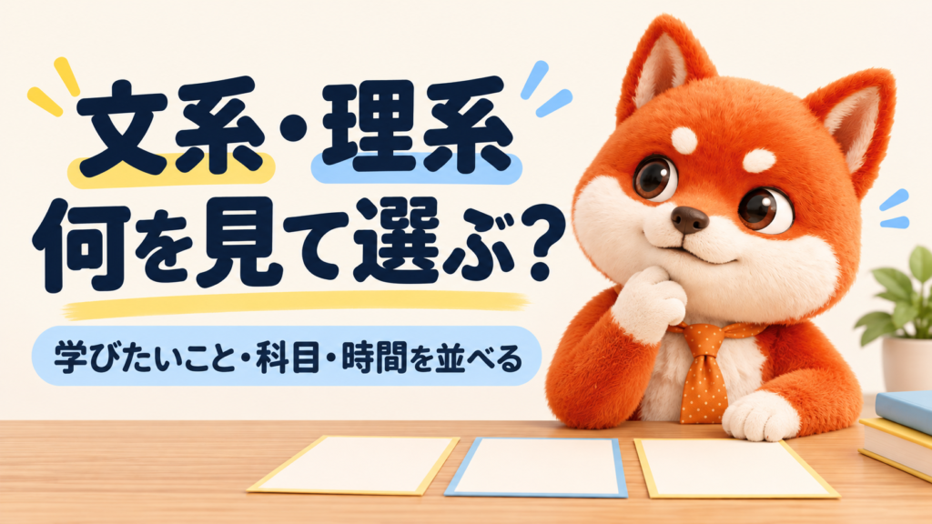 文理選択で迷ったら、学びたいこと・必要な科目・使える時間を並べて考える