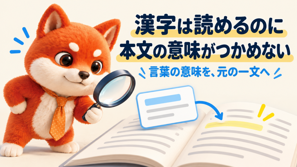 漢字の読みと意味を分けて確かめる