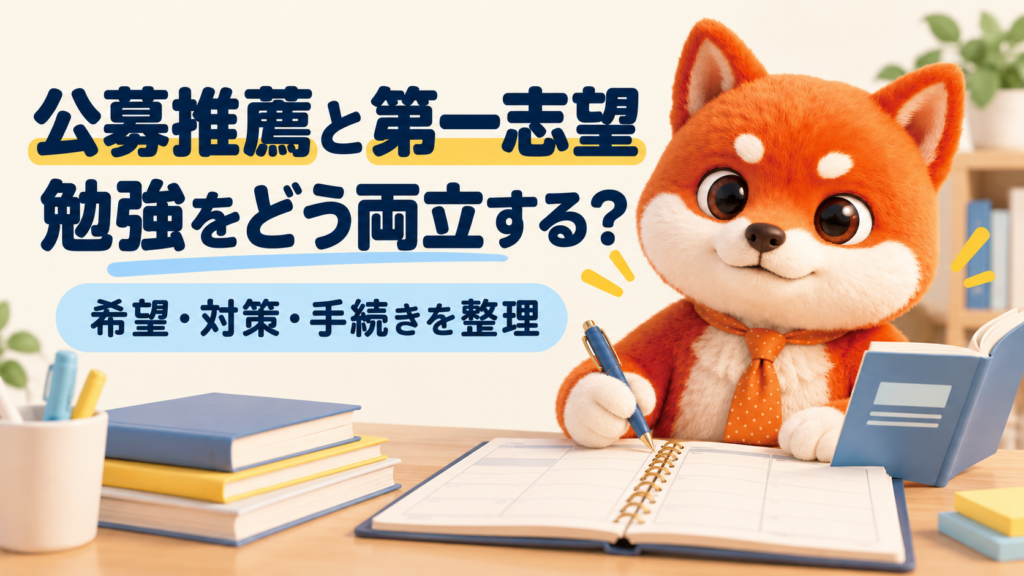 公募推薦を受けるか、第一志望との両立を希望・対策・費用から考える